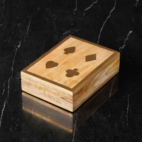 Boîte détails laiton 2 jeux de cartes 5x16x12cm