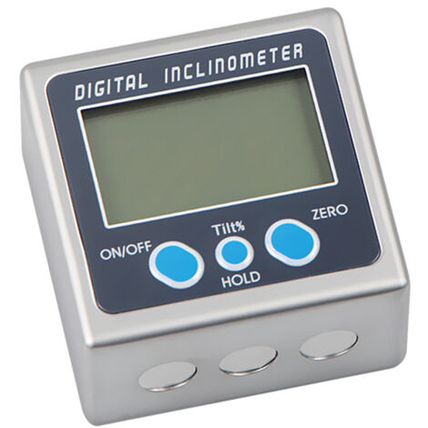 Boîte d'inclinaison numérique, règle d'angle électronique étanche IP54 à 360° avec aimant, niveau à bulle dans un boîtier en alliage de zinc, magnétique d'une seule face.