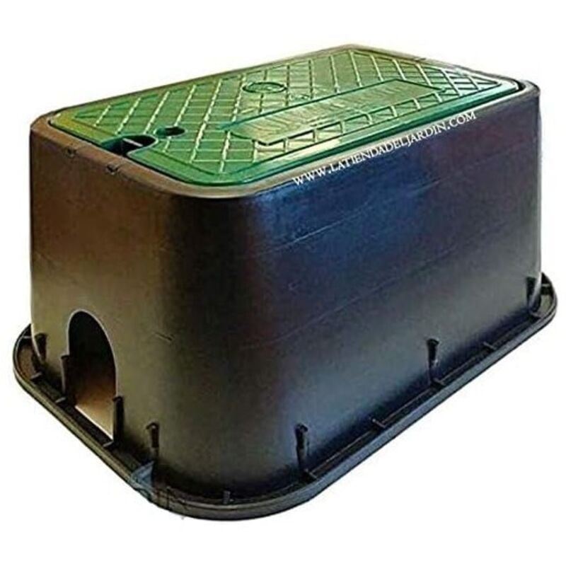 Lot de 4 Bouche d'arrosage plastique rectangulaire 49x35x22 cm, Boîte d'arrosage pour 2 à 4 électrovannes