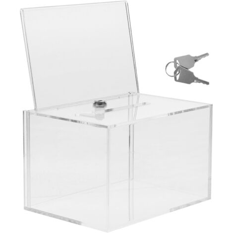 Boîte en acrylique grande capacité, boîte à suggestions multifonctionnelle, urne transparente pour dons, boîte à commentaires pour