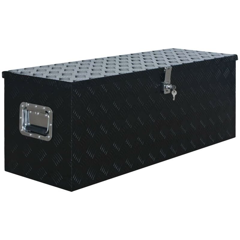 Helloshop26 - Boîte en aluminium 108,5 x 37 x 40 cm noir