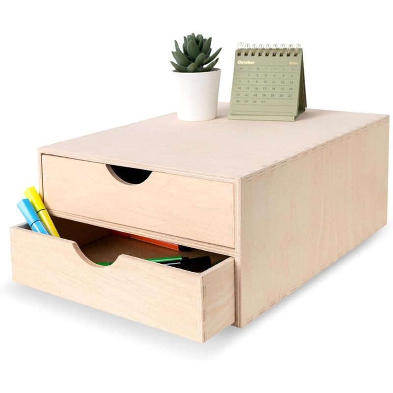 Boîte en bois avec compartiments Tiroir Boîte à outils Trieur pour crayons