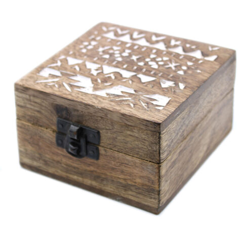 Boîte en bois lavé blanc - Conception slave 4x4- Vendu par 1