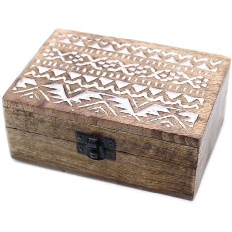 Boîte en bois lavé blanc - Conception slave 6x4- Vendu par 1
