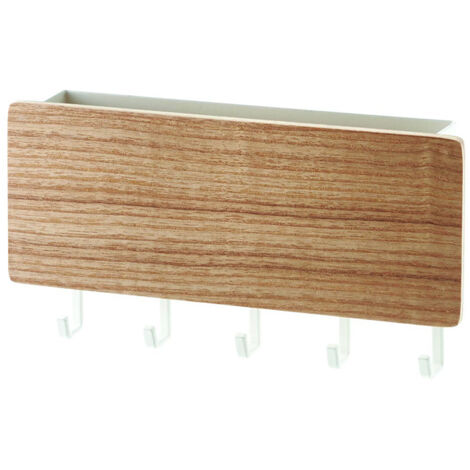 Boîte en bois pour lettres et clés avec 5 crochets. Porte-clés sans trous - AquaForge