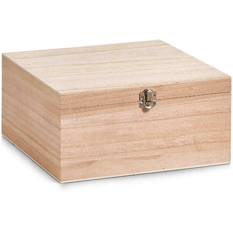 Boîte en bois verrouillable, 26 x 26 x 12,5 cm