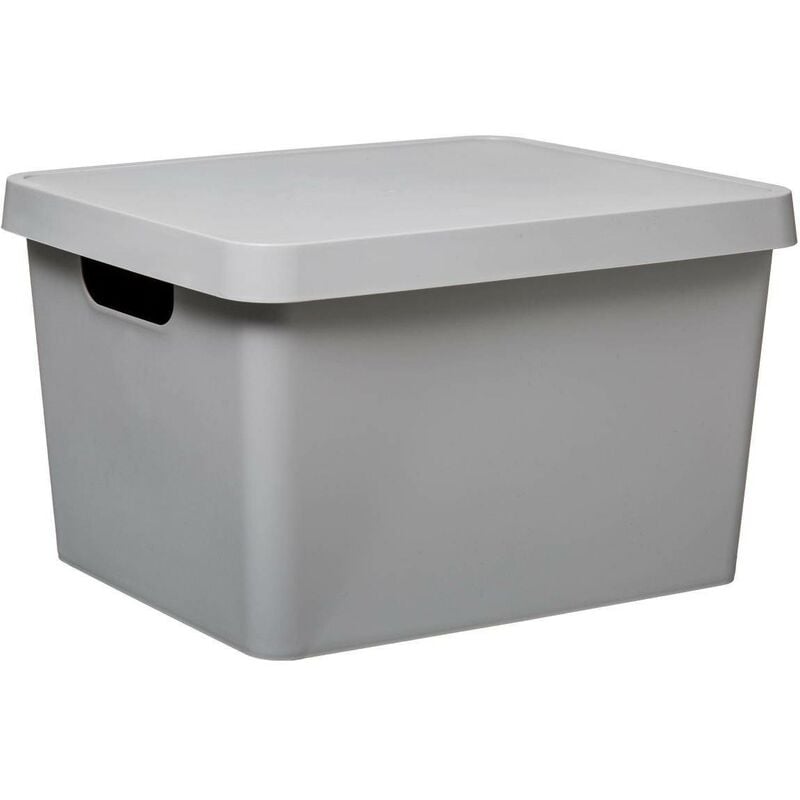 5five Simply Smart - Récipient verrouillable avec couvercle, gris, 17 l