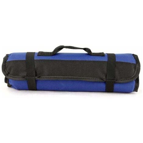 Boite et casier de rangement pour outils 22 Poches Trousse à Outils Vide, Sacoches Porte-Outils, Organiseur à Outil, Enroulable  bleu