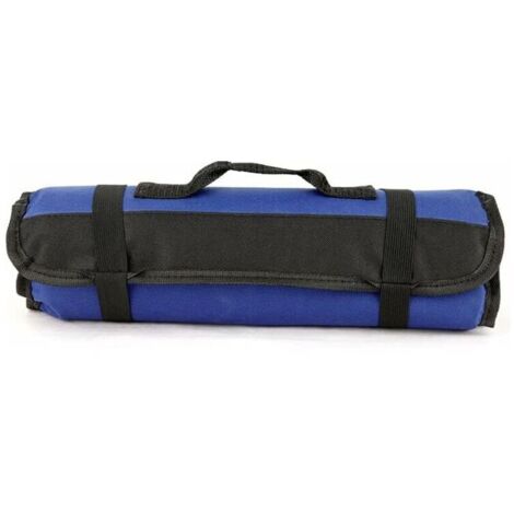 Boite et casier de rangement pour outils 22 Poches Trousse à Outils Vide, Sacoches Porte-Outils, Organiseur à Outil, Sac Pochette Toolkit Enroulable en Tissu Oxford - bleu,