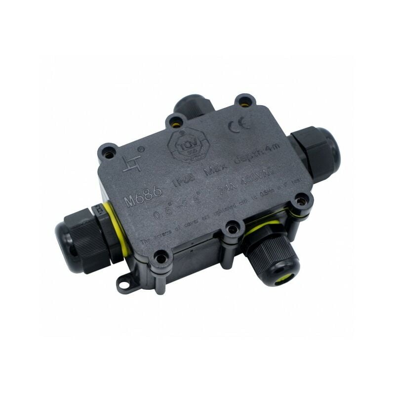 Iluminashop - Boîte Étanche IP68 avec 4 Connecteurs 0.5 mm² – 2.5 mm²