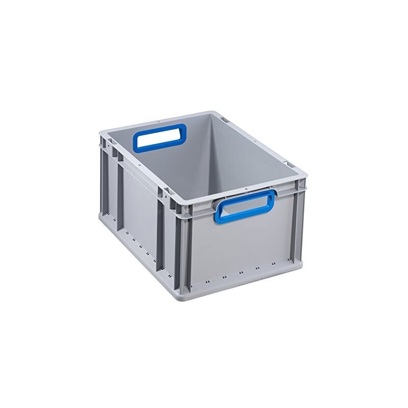 Allit - 456730 422 bac euro poignées ouvert, 400 x 300 x 220 mm, gris/bleu
