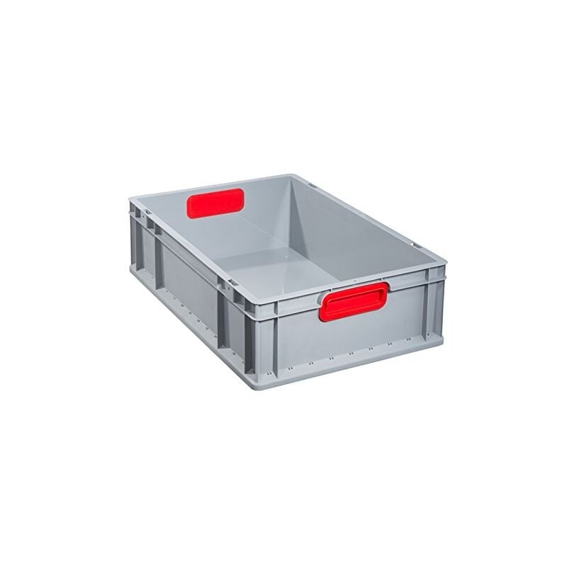 Allit - 456745 617 bac euro poignées fermée, 600 x 400 x 170 mm, gris/rouge
