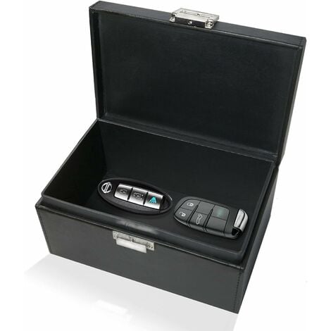 Samfolk Lot de XL Boîte Anti RFID + 2 Etuis Anti RFID Clé Voiture Portable  (M+L), 22 x 13 x 10,5 cm Boitier en PU Protection Anti Onde : :  High-Tech