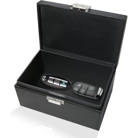 Boîte Faraday extra large pour clés de voiture – Protection RFID contre le vol – Cuir militaire – Bloque signaux Wi-Fi, GPS, Bluetooth