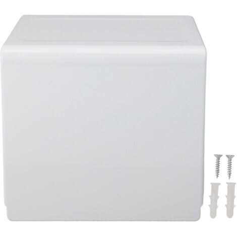 Boîte Fixation Murale Porte-Rouleaux Papier Toilette Aluminium - Hygro, Blanc 14cm, Support Intégré
