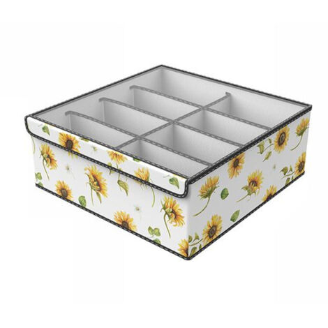 Boîte Gain De Place Armoire 8 Contenants Organisateur Objets 32x32x12cm