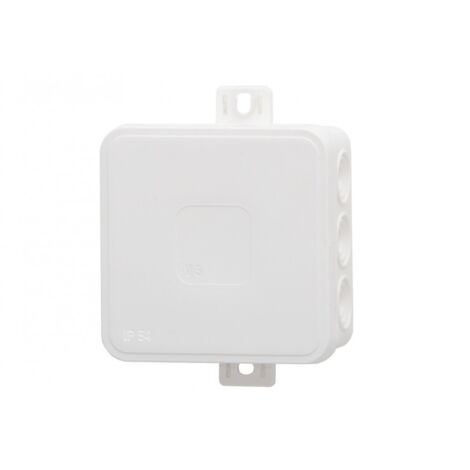 Boîte hermétique V5, thermoplastique 75x75x41 IP54, blanc - clic, 12 défonçables F1.0261