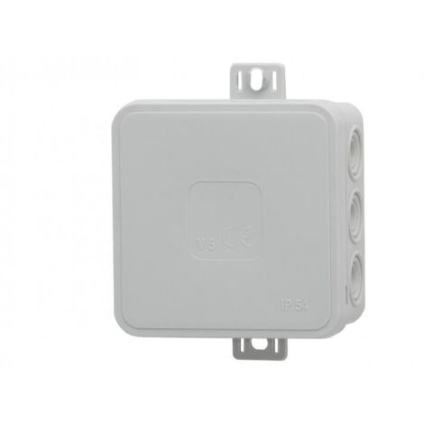 Boîte hermétique V5, thermoplastique 75x75x41 IP54, gris - clic, 12 défonçables F1.0261