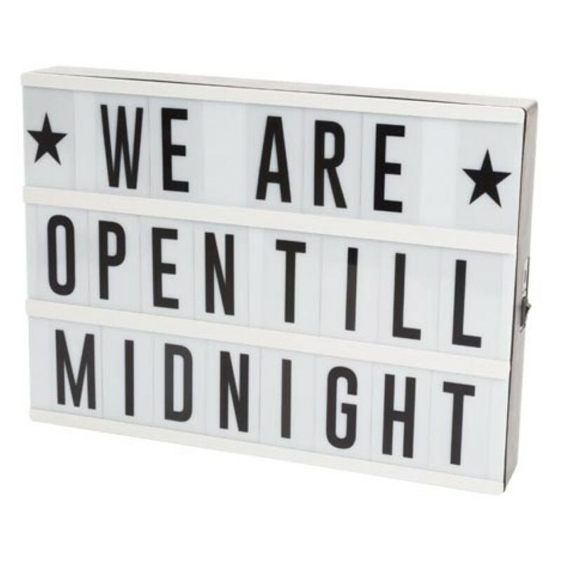 Boîte lumineuse à LED,USB,3x AAA,95 lettres,10 émojis,30 x 22 x 4,3 cm - Perel