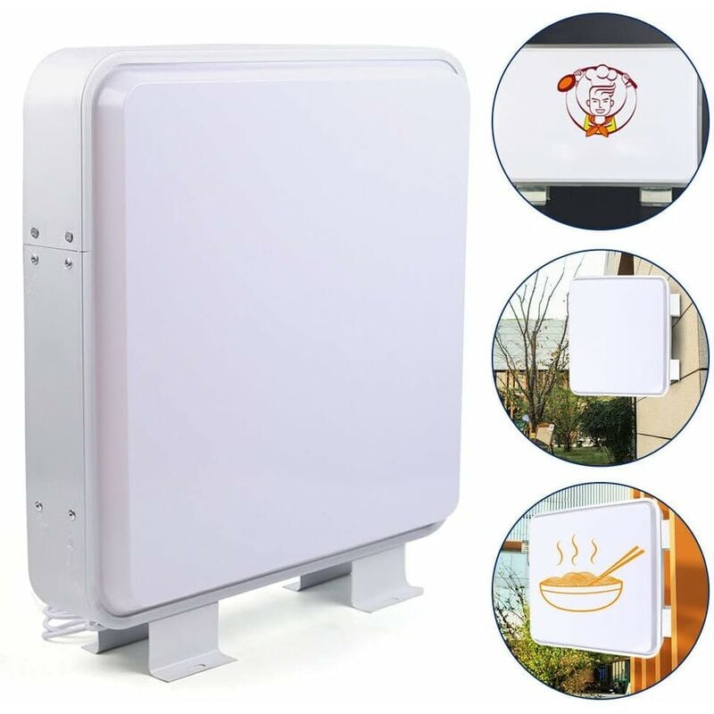 Boîte Lumineuse led Rectangulaire Double Face, Light Box Enseignes Lumineuses pour Restaurants, Buanderies, Magasins et Entreprises qui Veulent
