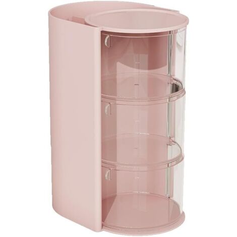 Boîte maquillage compartiments avec couvercle, rangement pinceaux, organisateur rose