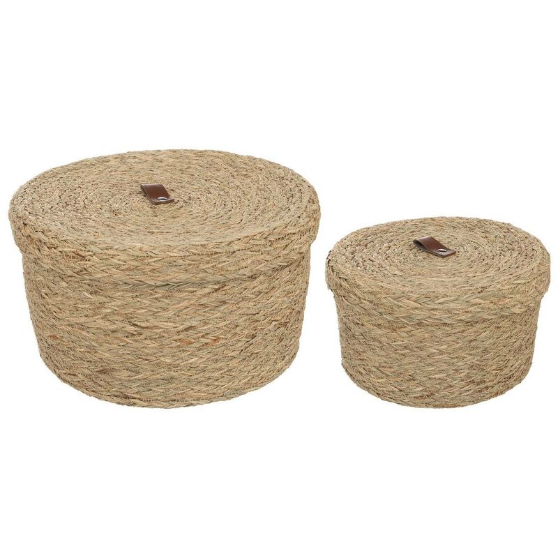 Lot de 2 boîtes Arianna en roseau D28cm Atmosphera créateur d'intérieur