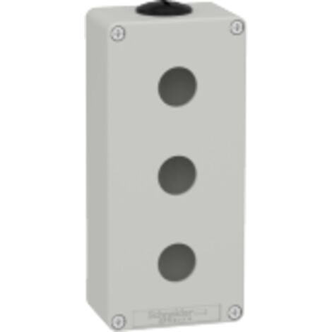 Boite métal vide grise - M25 x2 - 3 trous 22 mm - 80x175x51,5 mm - XAPD3203