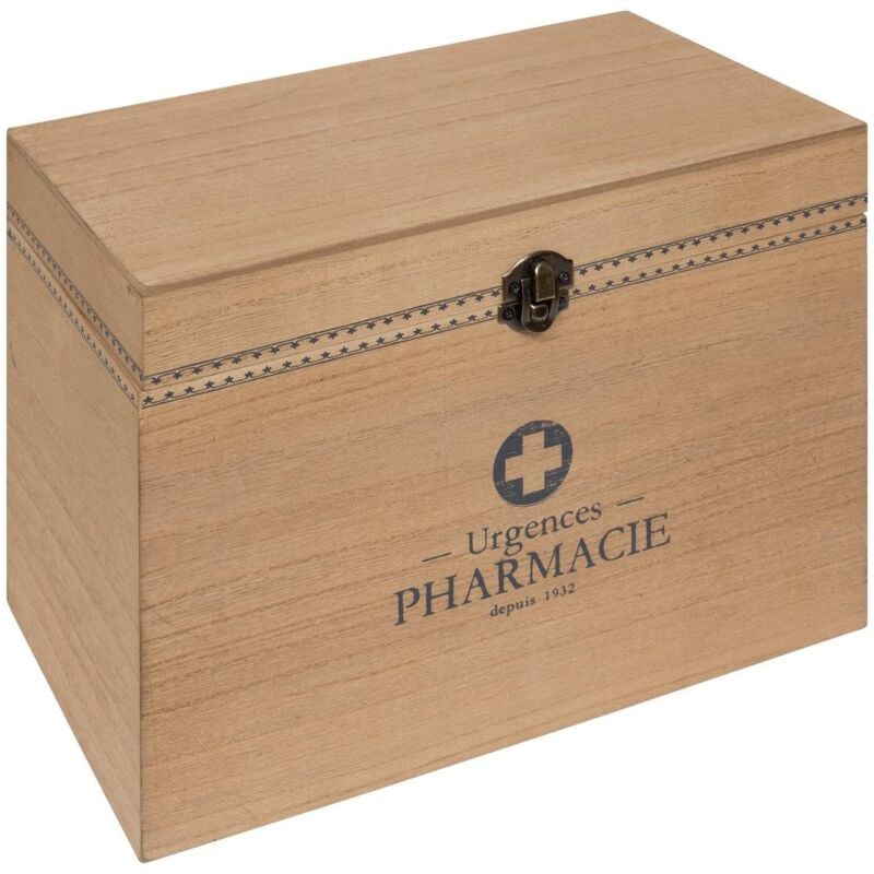 Boîte à pharmacie Little cottage bois 28x20cm Atmosphera créateur d'intérieur