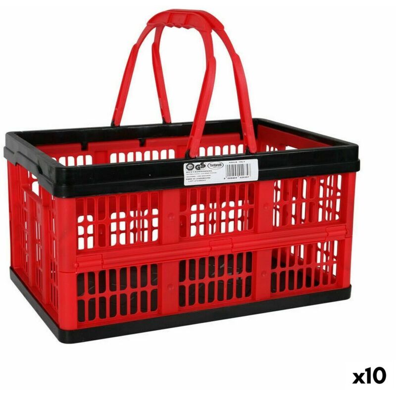 Boîte pliante avec poignées Tontarelli voilà 16 l rouge 39 x 25,5 x 21 cm (10 pièces)