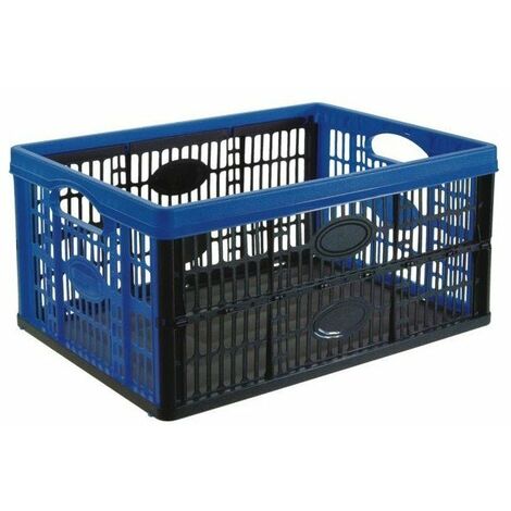 Boîte pliante 48x35 h 22 cm – Polypropylène bleu et noir – Capacité 32 litres – Rangement pour outils et bricolage – Tontarelli
