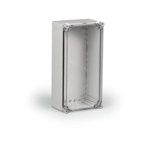 Boite polycarbonate étanche 200x400x132mm grise avec couvercle transparent IP67 ik08 CUBO O ENSTO