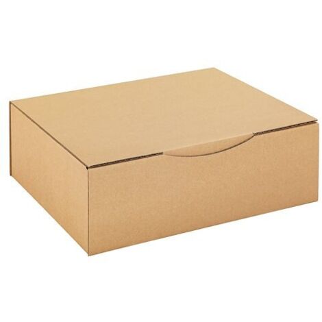 Boîte postale kraft brun simple cannelure H 10 x L 24 x P 30 cm - Lot de 50