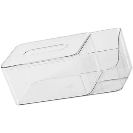 Boîte pour Rangement de Papiers de Table Transparent Multifonction avec Organisateur Latéral pour Salon et Chambre en PET Blanc 1 Pièce