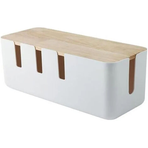 Boite range câbles - cache prises d'alimentation en bois