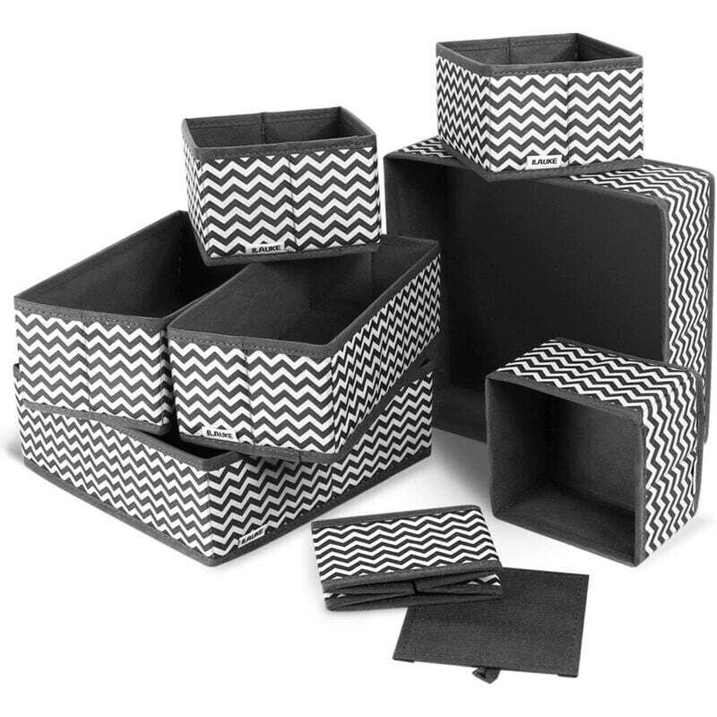 Boite Rangement, 8pcs Boîtes de Rangement Ouvertes en Textile Non-Tissé, Tiroir en Tissu,Cube de Rangement Pliable Coffre pour Linge, Jouets,