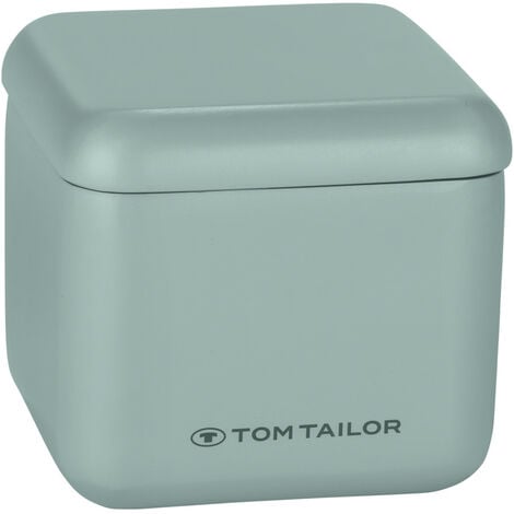 Boîte rangement avec couvercle TOM TAILOR x WENKO boîte organisatrice, mini-boîte, boîte maquillage, organiseur maquillage, rangement salle de bain en poly résine, Vert Amande, DIM 8,5x7,7x8,5cm