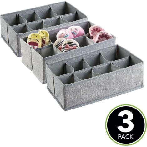 boite Rangement Enfant (lot De 3)  Panier De Rangement En Polypropylne Avec 8 Compartiments Pour Chaussettes, Bavoirs, Etc.  Aussi Comme Boite Ran