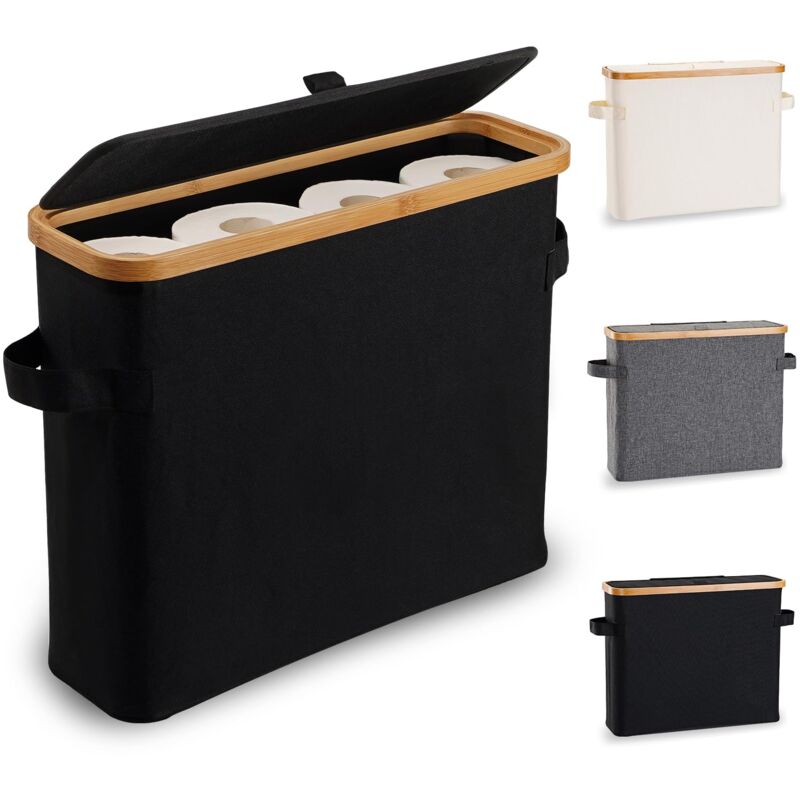 Boite Rangement Papier Toilette, Panier à Papier hygiénique, Corbeille porte-papier toilette de Rangement de Bambou, range papier toilette fermé sur