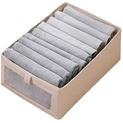 Boîte rangement pliable coton lin – Organisateur de penderie, minimaliste pour vêtements