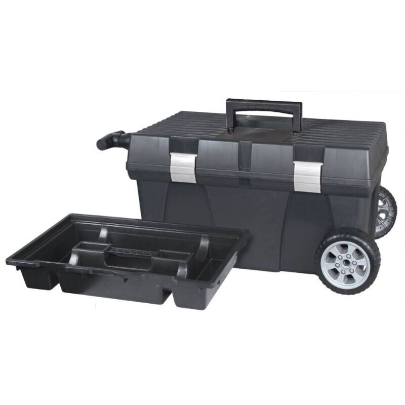 Boite rangement pvc noir 'stuff' sur roue+ poignee 62x38x33 - 17595
