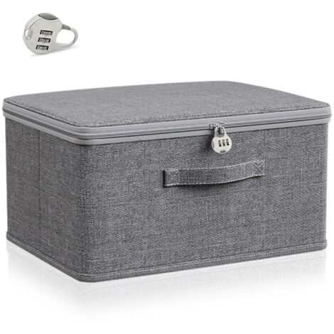 Boite Rangement Tissu Verrouillable 30 X 20 X 14 cm,Boite de Rangement Vetement Dressing,Clothes Storage Box Organizer,Boîtes de Déménagement,Caisse Rangements Pliable pour Soutiens-Gorge