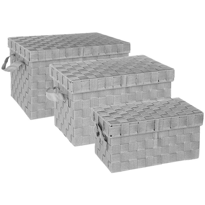 3 boîtes de rangement lise gris - 5 Five