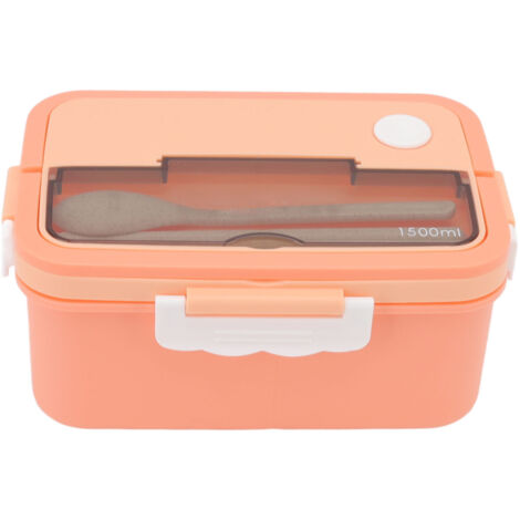 Boîte-repas Bento 1500ml Rose avec Couverts - Boîte à Déjeuner Étanche pour Étudiants et Bureau