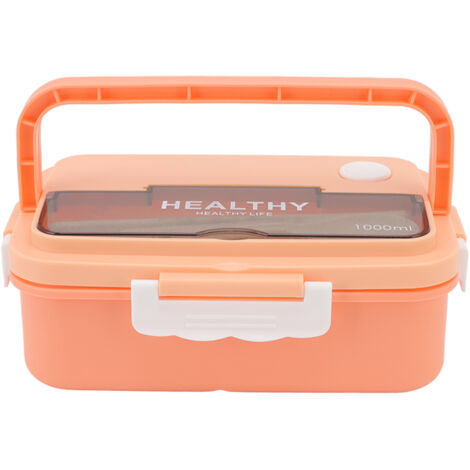 Boîte-repas bento 3 compartiments 1000ml micro-ondable rose tendre pour enfants adultes étudiants bureau