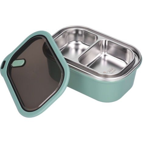 Boîte-repas Bento Inox 1.2L Double Couche Étanche, Récipient Alimentaire pour École Pique-nique (Vert)