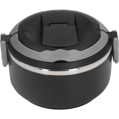 Boîte Repas Bento Style Japonais en Acier Inoxydable - Boîte Déjeuner Isotherme Portable pour École et Bureau - Modèle Monocouche Noir