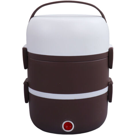 Boîte-repas chauffante électrique 3 couches 250W, cuiseur à riz portable 220V, conteneur isotherme violet UE