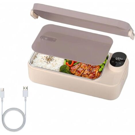 Boîte Repas Chauffante pour Adultes,Chauffe-Plat Portable