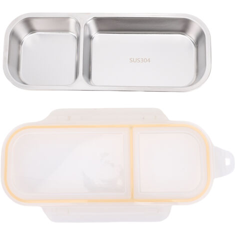 Boîte Repas Extérieure Acier Inoxydable Camping Voyage Portable Conteneur Aliments Blanc