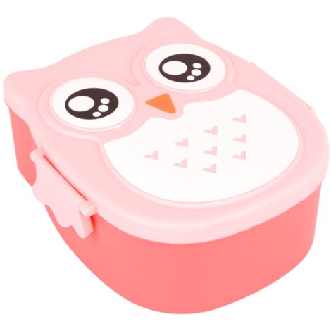 Boîte repas hibou en plastique portable, sûre pour micro-ondes et conservation alimentaire